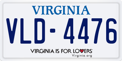 VA license plate VLD4476