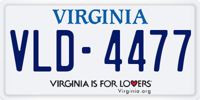 VA license plate VLD4477