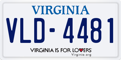 VA license plate VLD4481