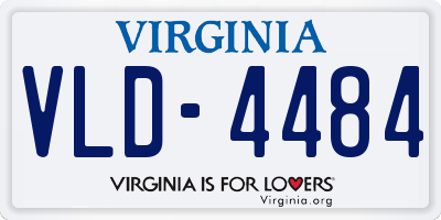 VA license plate VLD4484