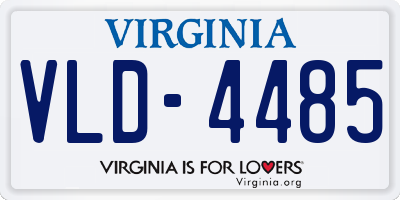 VA license plate VLD4485