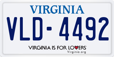 VA license plate VLD4492