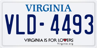VA license plate VLD4493
