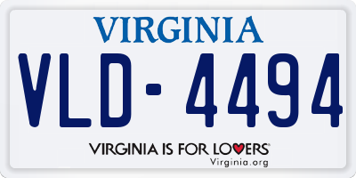 VA license plate VLD4494