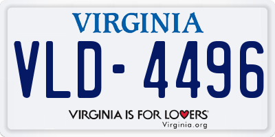 VA license plate VLD4496
