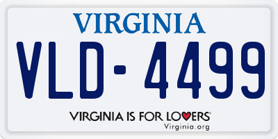 VA license plate VLD4499