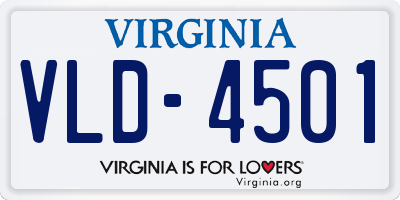 VA license plate VLD4501