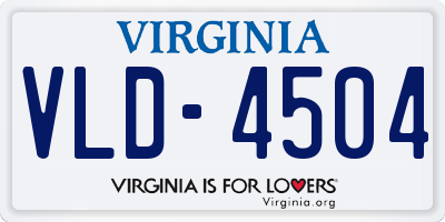 VA license plate VLD4504