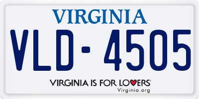 VA license plate VLD4505