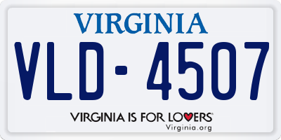 VA license plate VLD4507