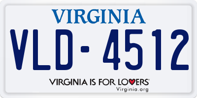 VA license plate VLD4512