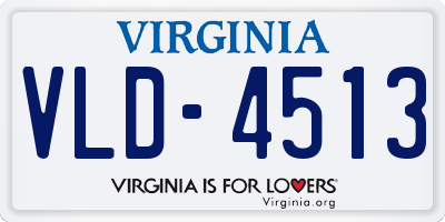 VA license plate VLD4513