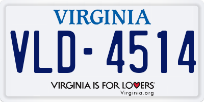 VA license plate VLD4514