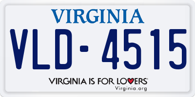 VA license plate VLD4515