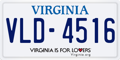 VA license plate VLD4516