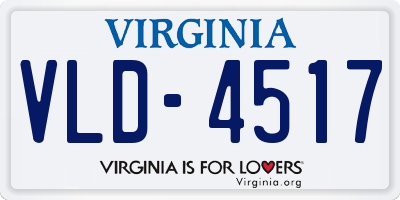VA license plate VLD4517