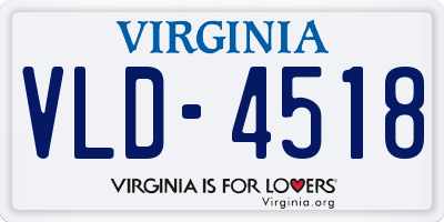 VA license plate VLD4518