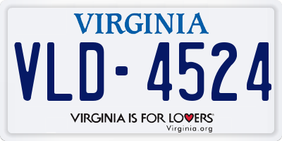 VA license plate VLD4524