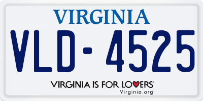 VA license plate VLD4525