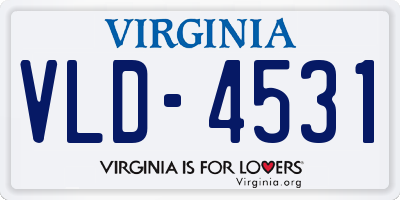 VA license plate VLD4531