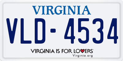 VA license plate VLD4534