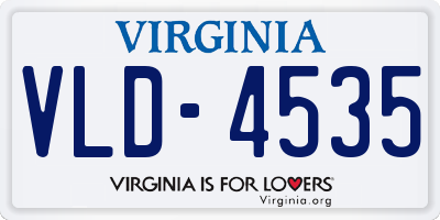 VA license plate VLD4535