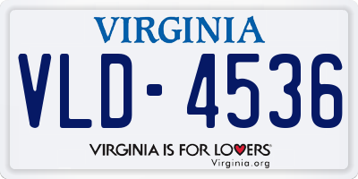 VA license plate VLD4536