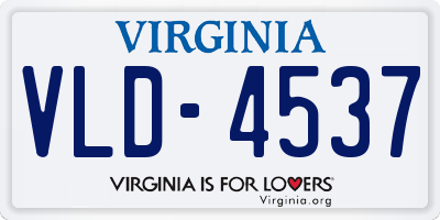 VA license plate VLD4537