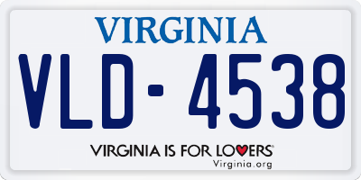 VA license plate VLD4538