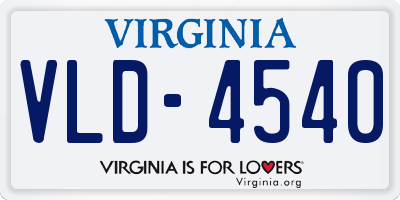 VA license plate VLD4540