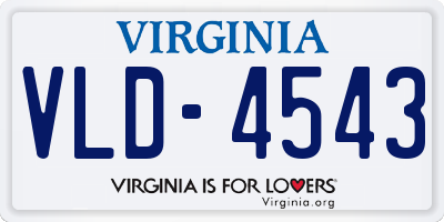 VA license plate VLD4543