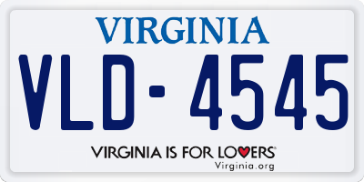 VA license plate VLD4545