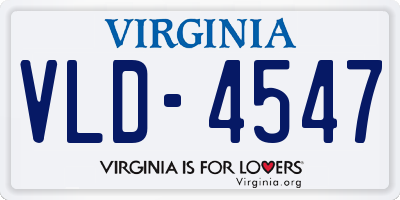 VA license plate VLD4547