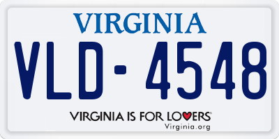 VA license plate VLD4548
