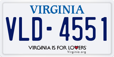 VA license plate VLD4551