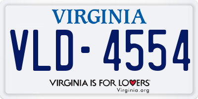 VA license plate VLD4554