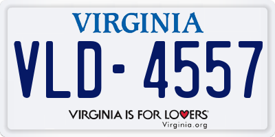 VA license plate VLD4557