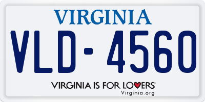 VA license plate VLD4560