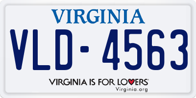 VA license plate VLD4563