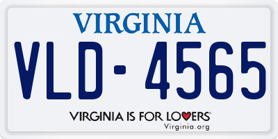 VA license plate VLD4565