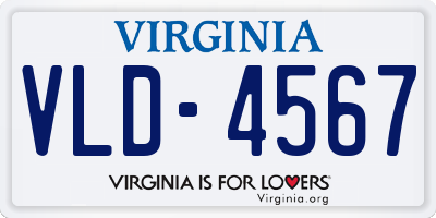 VA license plate VLD4567