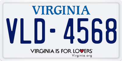 VA license plate VLD4568