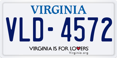 VA license plate VLD4572