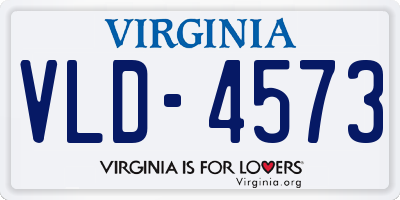 VA license plate VLD4573