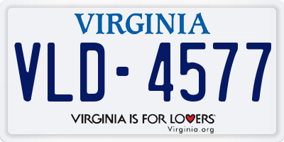 VA license plate VLD4577