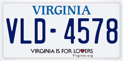 VA license plate VLD4578