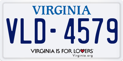 VA license plate VLD4579