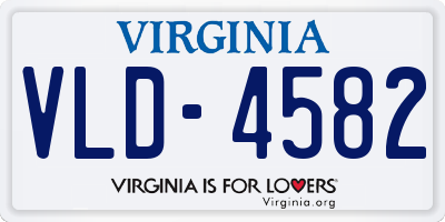 VA license plate VLD4582