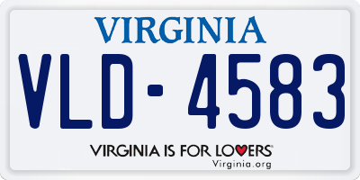 VA license plate VLD4583