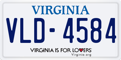 VA license plate VLD4584